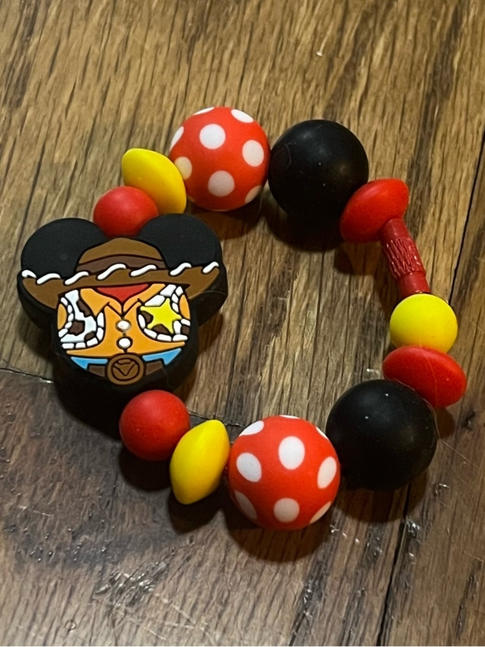 Handmade Disney Woody Mickey Mouse  Beaded Tumbler Stanley cup handle charm